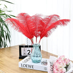 Bulk Red Ostrich Feathers - 12pcs 12-14inch Crafting Supplies for Centerpiece Table Decorations