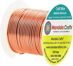 Mandala Crafts 14 Gauge Anodized Aluminum Craft Wire for Jewelry Making - 60 FT Colored Flexible Copper Tone Wire - Bendable for Bonsai Armature Crafting Sculpting