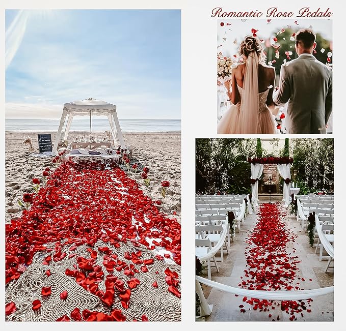 1000Pieces Rose Petals, Artificial Flower Petals Fake Rose Petals for Romantic Night,Wedding,Proposal Anniversary Flower Decorations(Gold Color)