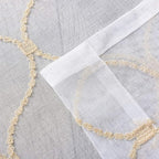 MYSTIC-HOME Embroidery Gold Sheer Curtains 84 Inches Long, Rod Pocket Sheer Drapes for Living Room, Bedroom, 2 Panels, 52"x84", Semi Crinkle Voile Window Treatments for Yard, Patio, Villa, Parlor.