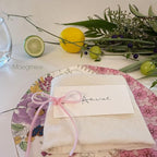 50 Pcs Place Cards for Table Setting -3.94"X1.57" Table Place Cards with Velvet Ribbon,Name Cards for Wedding Dinner Party Events (Pink)