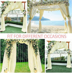Wedding Arch Draping Fabric Beige Arch Drapes Sheer Backdrop Curtain for Ceremony Photo Wedding Decor 19Ft Length x 28" Width 1 Panel