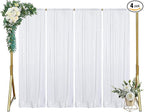 ShinyBeauty White Sequin Backdrop 4x10ft (4 Panels) – Wedding Arch Drapes, Photography Background, Glitter Party Decor for Events & TikTok Videos