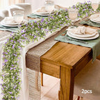 Artificial Baby Breath Flower Vines, Babys Breath Artificial Flowers Real Touch Faux Gypsophila Hanging Fake Baby's Breath Garlands for Wedding and Baby Shower Decor 2Pcs 5.8ft（Purple）