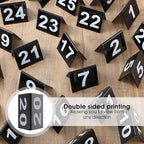 Table Numbers 1-25 Acrylic Double Side Numbered TableS Tents Plastic Restaurant Wedding Tables Number Table Tent Numbers Cards Signs for Party Banquets Wedding Reception (Black, White)