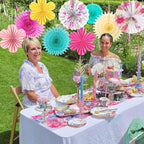 SUNBEAUTY Paper Flowers Decorations for Wall Tea Party Decoration Paper Fans Classroom Decoration Paper Floral Backdrop Decor Paper Fans Decoration Flower Wall Decor,Set of 9