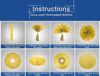 Navy-Blue White Gold Party Decorations - 15Pcs Tissue Pom Poms Paper Flowers Paper Lanterns Graduation Men Boy Birthday Wedding Bridal Baby Shower Father Day Decorations Supplies HongTongTong