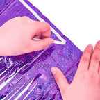 BRAVESHINE Purple Tinsel Foil Fringe Curtains - 2Pcs 3.2x8.2ft Metallic Holidays Photo Backdrop for Halloweens Birthdays Valentine's Bridal Shower Bachelorette Anniversary Engagement Party Supplies
