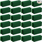 Boao 24 Pieces Floral Foam Cage Holder with Floral Foam for Fresh Flowers Cage Bowl for Table Centerpiece Flower Arrangement, Rectangle, 11.8 x 4.7 x 3.1 Inch