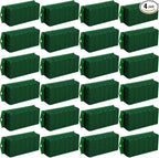 Boao 4 Pieces Floral Foam Cage Holder with Floral Foam for Fresh Flowers Cage Bowl for Table Centerpiece Flower Arrangement, Rectangle, 11.8 x 4.7 x 3.1 Inch
