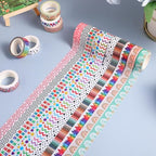 TaoBary 33 Rolls Holiday Plaid Washi Tape, 15 mm Seasonal Washi Tape Set Bohemian Colorful Vintage Cute for Card Wrapping Craft(Rainbow Style)