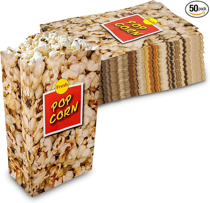 MT Products Popcorn Bags 2.5 oz. - Medium Individual Popcorn Holder - Pack of 50