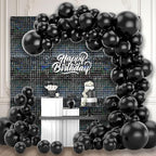 12PCS Black Shimmer Wall Backdrop, Laser Square Sequin Photo Backdrops Panel, Glitter Wall Background for Birthdays, Weddings, Christmas, Engagements, Disco Bachelorette Party Decoration (3FTx4FT)