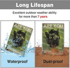 Funny Black Cat "Are You Pooping?" Tin Sign - Humorous Bathroom Wall Décor, 8x12 Inches, Vintage Metal Sign for Indoor & Outdoor Use, Cat Wall Art