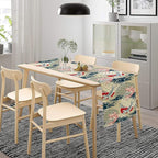 Japanese Table Runner Oriental Tradition Kio Fish Art Printed Burlap Runner Home Kitchen Dining Table Living Room Decor Fabric 1 Panel W13xL70in