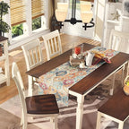 Snycler Table Runner Boho Table Runners Vintage Elegant Farmhouse Table Center Linen Decor for Home Dining Party Entrance (13x72 Inch) Boho-Yellow