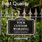 Custom Decorative Outdoor Metal Sign - Personalized Aluminum Driveway Sign, Waterproof, Made in USA - Design 1 Black Charcoal 36x24 In