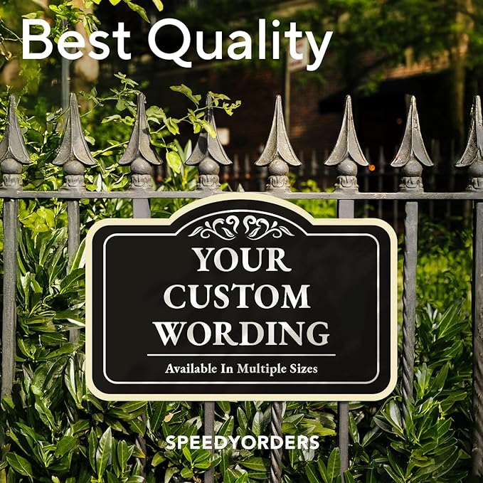 Custom Decorative Outdoor Metal Sign - Personalized Aluminum, Custom Driveway Sign, Waterproof, Black Charcoal 42x28 In