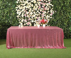 SquarePie Sequin Tablecloth 90 x 132 Inch Fuchsia Pink Sparkly Table Linen for Wedding Party