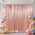 SquarePie Sequin Backdrop Not See Through Thick Stain Background for Photography Glitter Curtain Party 8FT x 8FT Rose Gold