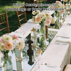 Square Glass Mirror Centerpieces, 12Pcs 12" Mirror Centerpieces for Tables, Glass Trays for Wedding Decorations, Parties, Baby Shower