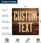 Custom Sign, Custom Street Sign, 11 Font Colors, 13 Font Styles, 4 Hole Options, 22 Sizes, 12x12 Inches, Rust Free DiBound, Fade Resistant, Made in USA by My Sign Center (Vintage Wood)