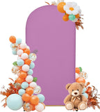 Wedding Arch Cover 4FT Arch Backdrop Cover Spandex Fitted Arch Cover for Round Top Chiara Backdrop Stand Covers for Wedding Birthday Party Baby Shower Banquet Ceremony Decoration