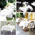 6 Pack White Square Tablecloths 52 x 52 Inch, White Polyester Table Cover for Square Table, Stain and Wrinkle Resistant Washable Fabric Tablecloth, Polyester Tablecloth for Restaurant Banquet Party