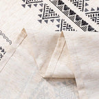MYSKY HOME 60x120 Boho Rectangle Tablecloth Linen Farmhouse Tablecloth Waterproof Decorative Fabric Table Cloth for Kitchen Dining Bohemian Tablecloth for 8 Feet Table, Grey