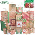 Christmas Gift Tags 60 Count with Untied String (15 Assorted Glitter, Foil, Printed Designs for DIY Xmas Present Wrap and Label Package Name Card)
