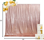 SquarePie Sequin Backdrop Non-Transparent Background Sparkly Curtain for Wedding Party 6FT x 6FT Rose Gold