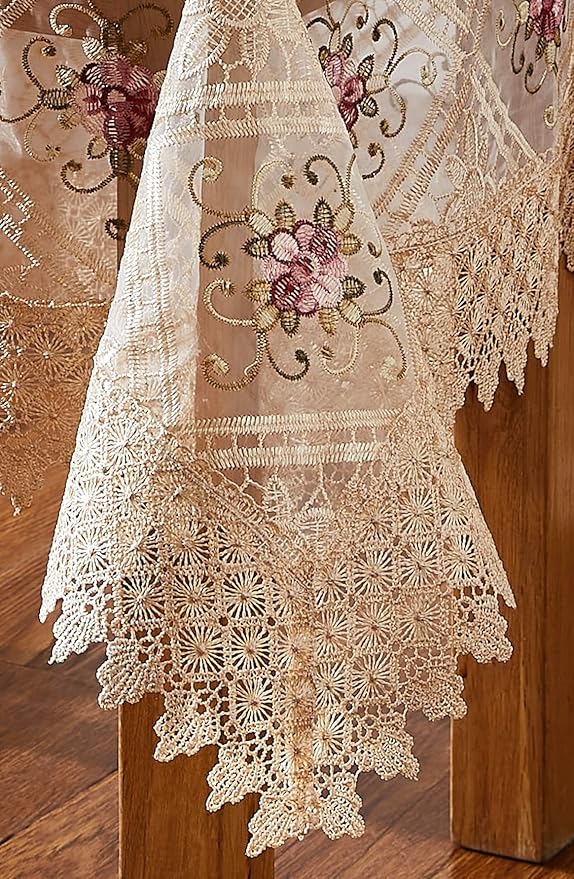 WARM HOME DESIGNS 36 Inch Round Tablecloth. Use Small Gold Tablecloth as Crochet Tablecloth, Coffee Table Cloth, Dresser Cover Top or Table Topper. Rustic Tablecloth for Vintage Kitchen. VTC Linen 36"