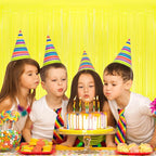 10 Pack Yellow Foil Curtain Backdrop 3.2ft x 8.2ft Macaron Tinsel Foil Fringe Curtains Streamer Photo Booth Backdrop for Birthday Party Baby Shower Engagement Wedding Holiday Decor (Macaron Yellow)