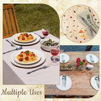 6PCS Champagne Floral Table Runner 10 FT, Embroidery Daisy Table Runners Seasonal Sheer Tulle Table Runner for Thanksgiving Wedding Birthday Baby Shower Party ﻿