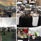 12 Pack 120 Inch Round Tablecloth, Black Polyester Fabric Table Cloth for Round Table, Washable Tablecover for Wedding Party Dining Buffet Banquet Restaurant and Camping