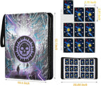 Card Binder for MTG Cards, Premium 9 Pocket Card Binder for Trading Cards, 720 Double Sided Pocket Collector Card Album for Standard Cards,Card Collection Folder for YGO/PTCG/Game Cards (Purple Print)