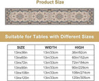 Boho Vintage French Table Runner,Retro Flower Rustic Country Style Floral Print Pattern for Home Kitchen Table Decor Dining Coffee Room Garden Party Decor 13x36in