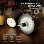 Wireless Bottle Lamp PRIDOLA for Any Type of Bottle, LED Bottle Lamp for Indoor & Outdoor, 100% Waterproof, Adjustable Brightness and Light Temperature 3000-6000K, Wireless & Rechargeable (Blue)