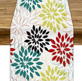 Abstract Red Dahlia Vintage Table Runner, Geometric Lines Mid Century Vintage Modern Colorful Table Runner for Party Kitchen Dining Living Room Laundry Room Decor, 13x120 Inch