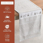 Maison d' Hermine Table Runner 100% Cotton Double Layer Table Runners 72 inches Long for Thanksgiving Christmas Decorations Home Kitchen Dining Party Wedding (Cozy Christmas, 14.5" x 72")