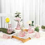 Bud Vases in Bulk 64, Glass Vases for Centerpieces, Small Vases for Flowers, Small Flower Vase for Centerpieces, Mini Vintage Vase, Pink Bud Vases for Wedding Table Decor