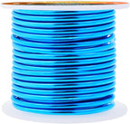 Mandala Crafts 8 Gauge Anodized Aluminum Craft Wire for Jewelry Making - 32 FT Colored Flexible Bondi Blue Wire - Bendable for Bonsai Armature Crafting Sculpting