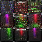 Party Lights DJ Disco Ball Light: LED Stage Laser Light with Sound Activated Remote 72 Patterns - RGB Strobe Lighting Projector for Parties Club Floor Bar Rave Christmas
