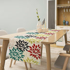 Abstract Red Dahlia Vintage Table Runner, Geometric Lines Mid Century Vintage Modern Colorful Table Runner for Party Kitchen Dining Living Room Laundry Room Decor, 13x120 Inch