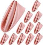 ANECO 12 Pieces Satin Napkins Soft Dinner Napkins Square Table Napkins 17 x 17 Inches for Restaurant Weddings Party Dinner Decoration (Rose Gold)