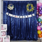 Poise3EHome 8Ft x 8Ft Navy Blue Sequin Backdrop Curtain, Glitter Thick Satin Sequin Background Drapes, Opaque Sparkly Backdrop Curtain, Sequin Backdrop for Xmas Thanksgiving Wedding Party Decor