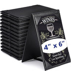 Gerrii Leatherette Table Tents Black PU Leather Menu Covers Bulk Double Sided Frame Sign Holders 2 Side Drink Dessert Menu Folders for Restaurant Coffee Cafe Bar Wedding Supplies(12 Pack,4 x 6 Inch)