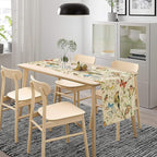 Brown Bird Floral Table Runner Spring Flower Kitchen Table Decoration Suitable for Family Dinner Decoration 13x36 Inch