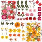 80 Pcs Dried Flowers for Crafts, Real Natural Dried Pressed Flowers in Vibrant Colors for Resin, DIY Art, Jewelry, Candle & Soap Making – Tweezers Included