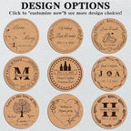 Custom Coasters Personalized Cork Coasters Bulk with Logo Wedding Personalized Cork Natural Wood Engraved Drink for Wedding Favors (Cork Coasters - Circle)